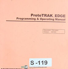 Southwestern ProtoTrak, Edge, Programming & Operations Self Training Manual 2001, used for sale  Shipping to South Africa