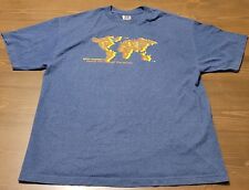 Camiseta masculina dupla face Global Expeditions azul "Watch Me Change The World" GG comprar usado  Enviando para Brazil