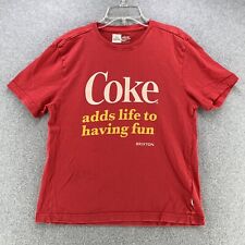 Camiseta masculina Brixton x Coca Cola pequena S gráfica algodão vermelho camisa bebida casual comprar usado  Enviando para Brazil