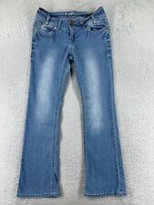 Usado, Pantalones de mezclilla azul para mujer 7 pantalones vaqueros de pared corte bota lavado ligero bordado algodón segunda mano  Embacar hacia Argentina