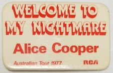 Distintivo de botão Alice Cooper - Welcome To My Nightmare Australian Tour 1977 RCA, usado comprar usado  Enviando para Brazil