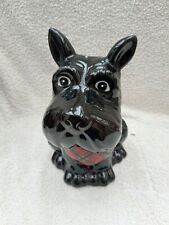  Ceramic Black Scottie Dog Biscuit Barrel In Lovely Condition  for sale  Shipping to South Africa