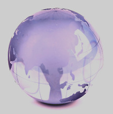 Lindo Murano Style Lite Purple Earth Globe Glass peso de papel - vidro artístico 4 polegadas comprar usado  Enviando para Brazil