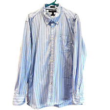 Camisa Tommy Hilfiger para Hombre XL Azul Blanca a Rayas Informal Botones Mangas Largas segunda mano  Embacar hacia Argentina