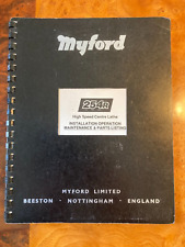 Myford 254r manual for sale  NEWMARKET