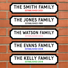 Personalised Surname Sign on METAL Street Plaque Door Wall Railway Family Gift  for sale  Shipping to South Africa