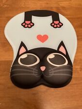 Mouse pad ergonômico com apoio de pulso descanso com gato anime preto nova bolsa aberta comprar usado  Enviando para Brazil