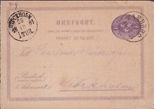 1881 SUECIA WARBERG PS tarjeta 6ö Tre Kronor P4 Mensaje Parte segunda mano  Embacar hacia Argentina