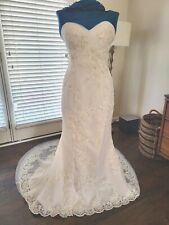 Used, Couture Strapless Mermaid Wedding Gown Dress Ivory Floral Lace Beads  for sale  Shipping to South Africa