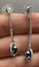 Used, Genuine Swarovski Favor Dangle/Drop earrings, Rhodium Plated for sale  Shipping to South Africa