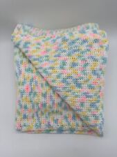 Handmade Crochet Baby Blanket Afghan Soft Pastel Colors 43" x 43" for sale  Shipping to South Africa