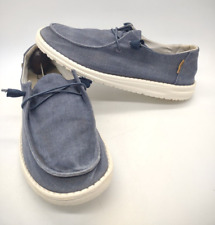 Usado, Mocassim Hey Dude Feminino Tamanho 10 Wendy Chambray Azul Marinho Branco com Cadarço Conforto Tecido comprar usado  Enviando para Brazil