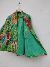 Jaqueta Kantha acolchoada quimono feminina desgaste casaco vintage festival moda feita à mão comprar usado  Enviando para Brazil