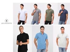All Saints Mens Pique Polo T Shirt Designer Short Sleeve Tee Allsaints Top for sale  Shipping to South Africa