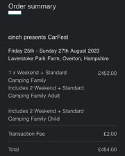 Carfest family ticket for sale  BRIGHTON