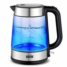 Used, ANSIO Electric Kettle Glass Kettle 1.7L Cordless 2200W Removable Filter for sale  Shipping to South Africa