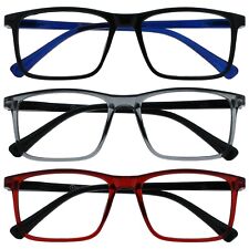 Opulize Ink Reading Glasses Large Rectangular Mens Womens Spring Hinges R4 for sale  Shipping to South Africa