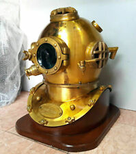 Vintage US Navy Mark V Deep Sea Antique Buceo Buzos Casco con base de madera, usado segunda mano  Embacar hacia Argentina