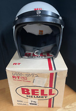 Vintage 1976 Bell R-T White Motorcycle Helmet & Visor w/Original Box Size 7 3/4 for sale  Shipping to South Africa