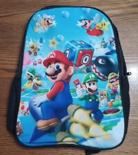 Mochila Super Mario Nova Tamanho Completo Preta 16"x12" Mochila Livro Bolsa 3 Peças  comprar usado  Enviando para Brazil