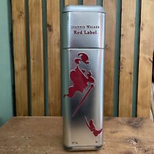 Johnnie Walker Red Label Whisky Rare Collectors Tin 70cl, Square Silver USED, used for sale  Shipping to South Africa