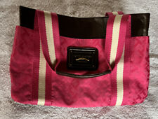 Bolsa tote Tommy Hilfiger rosa logotipo lona bolsa satchel bolsa feminina EST.1985 comprar usado  Enviando para Brazil