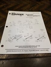 Hardee parts manual for sale  Elgin
