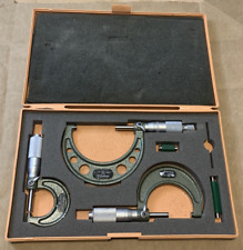 Mitutoyo Micrometer Set 3 Micrometers .0001" Carbides w/ Case Machinist Tools for sale  Shipping to South Africa