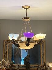 Alabaster bronze chandelier for sale  Houston