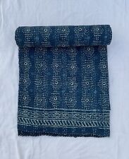 Usado, Colcha colcha indiana feita à mão índigo Kantha cobertor algodão lance Gudri comprar usado  Enviando para Brazil