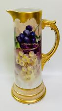 Used, Limoges Hand Painted Pitcher/Tankard Grapes & Leaf 14 1/2" Heavy Gold, 1900-1932 for sale  Shipping to South Africa