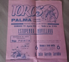 1957 Toros en Palma Coliseo Balear affiche 20x40cm Corrida taureau tauromachie na sprzedaż  Wysyłka do Poland