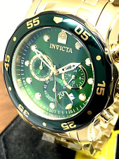 Invicta relógio masculino 80072 Pro mergulhador mostrador verde quartzo cronógrafo aço dourado 48mm, usado comprar usado  Enviando para Brazil