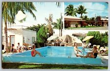 Miami, Florida FL - Motel y piscina de vientos alisios - postal vintage - publicada segunda mano  Embacar hacia Argentina