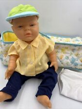 Vintage Berjusa Newborn Anatomically Correct Boy Baby 15” Doll Carrier for sale  Shipping to South Africa