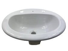 Sink Vanity Basin Fully Inset Two Tap Hole Vitra 6184-003-0027 White Bathroom for sale  Shipping to South Africa