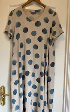 Używany, Sahara Sukienka w kropki Len Mix Lagenlook Krótkie rękawy Rozmiar 1 (UK 10/12) na sprzedaż  Wysyłka do Poland