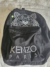 Mochila de lona bordada grande Tiger Paris Kenzo preta 12" X 15" boa!, usado comprar usado  Enviando para Brazil