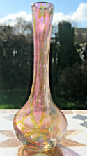 Rare Okra "Coral" Iridescent Multi Coloured Glass Bud Vase With Original Label, used for sale  Shipping to South Africa