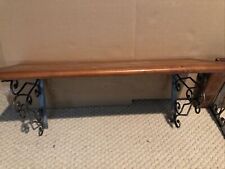 Set Of 2 matching wooden wall shelves with metal brackets, used for sale  Shipping to South Africa