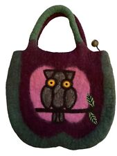 Bolsa de lã feltrada coruja com zíper bolsa de mão forrada coruja cinza bico 3D feita à mão comprar usado  Enviando para Brazil