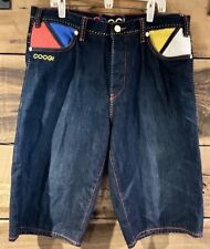 Usado, Bermuda jeans bordada azul masculina tamanho 38 Y2k folgada nova sem etiquetas Coogi VENDA! comprar usado  Enviando para Brazil