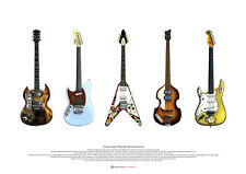 Famous Guitars played by Left-handed Artists ART POSTER A2 size for sale  ASHFORD