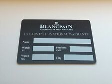 BLANCPAIN Watch Guarantee Warranty Card (Unwritten) with Stamp segunda mano  Embacar hacia Argentina