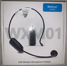 Micrófono inalámbrico Bietrun WXM01 UHF auricular sistema de micrófono nuevo caja abierta segunda mano  Embacar hacia Argentina