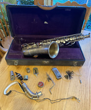 Saxofón alto CG Conn Elkhart Pat 8 de diciembre de 1914 antiguo M1119954 fregona plateada perla segunda mano  Embacar hacia Argentina