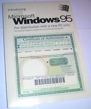 CD-ROM, CERTIFICADO DE AUTENTICIDADE/chave do produto e guia do usuário de instalação original do Microsoft Windows 95 comprar usado  Enviando para Brazil