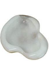 Handmade Art Glass VTG White Milk Glass Ashtray/Trinket Dish Freeform Abstract for sale  Shipping to South Africa
