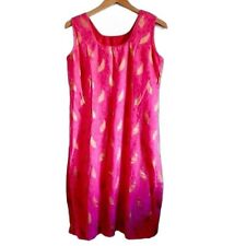 Terry Gold Indian Inspired Style Pink Shift Sleeveless Lined Dress Gold Leaf, used for sale  Shipping to South Africa