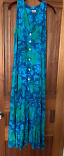 Usado, Vestido maxi vintage feminino tamanho 4 azul tropical havaiano Batik boho sem mangas anos 90 comprar usado  Enviando para Brazil